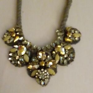 J. Crew Gold and Silver Floral Necklace